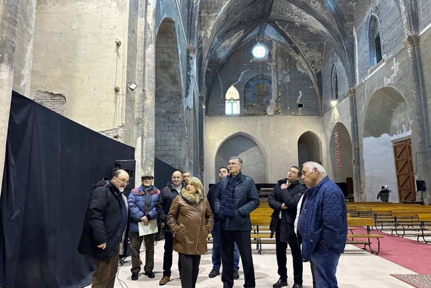 El Gobierno de Aragón promoverá la restauración de la decoración mural de la iglesia de Santiago el Mayor de Montalbán