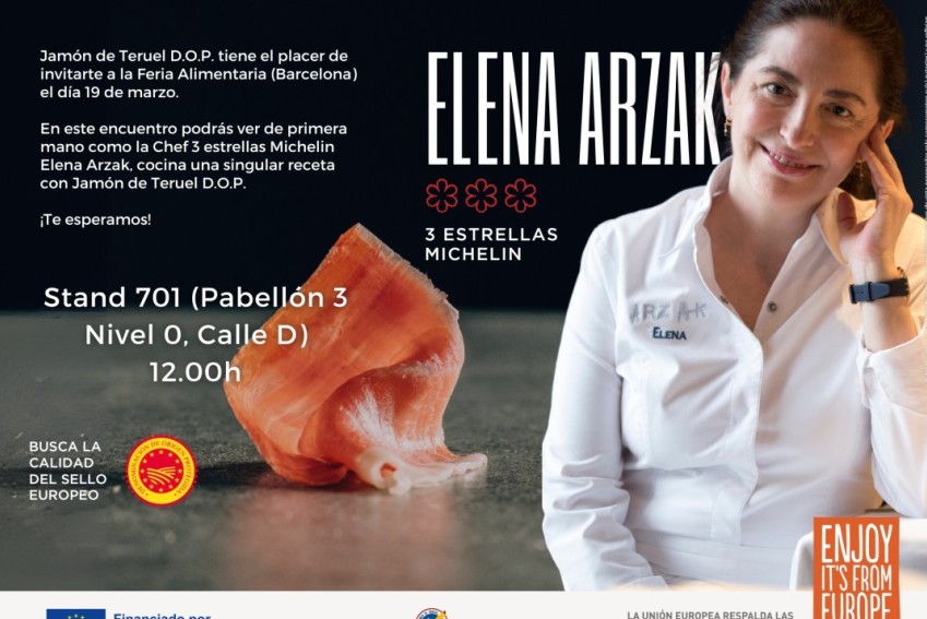La DOP Jamón de Teruel elige a la chef Elena Arzak para promocionarse en la feria Alimentaria de Barcelona