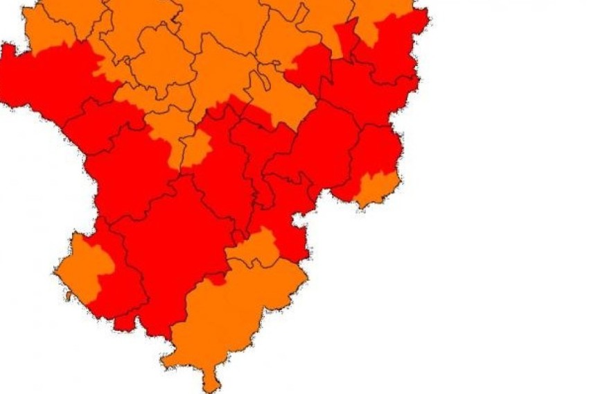 Gran parte del territorio de la provincia de Teruel está en nivel de alerta rojo por peligro de incendios forestales