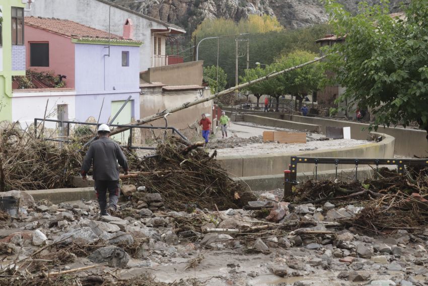 Montalbán, la Hoz de la Vieja y Olba se llevan la peor parte del paso de la dana por Teruel