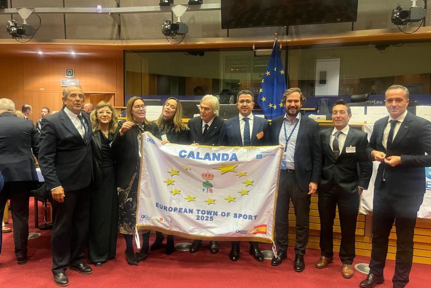 El municipio de Calanda es reconocido en Bruselas como Villa Europea del Deporte 2025