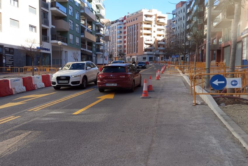 Un carril de la avenida Sagunto entre carretera de Castralvo y avenida Aragón se cortará por las obras a partir del 2 de enero