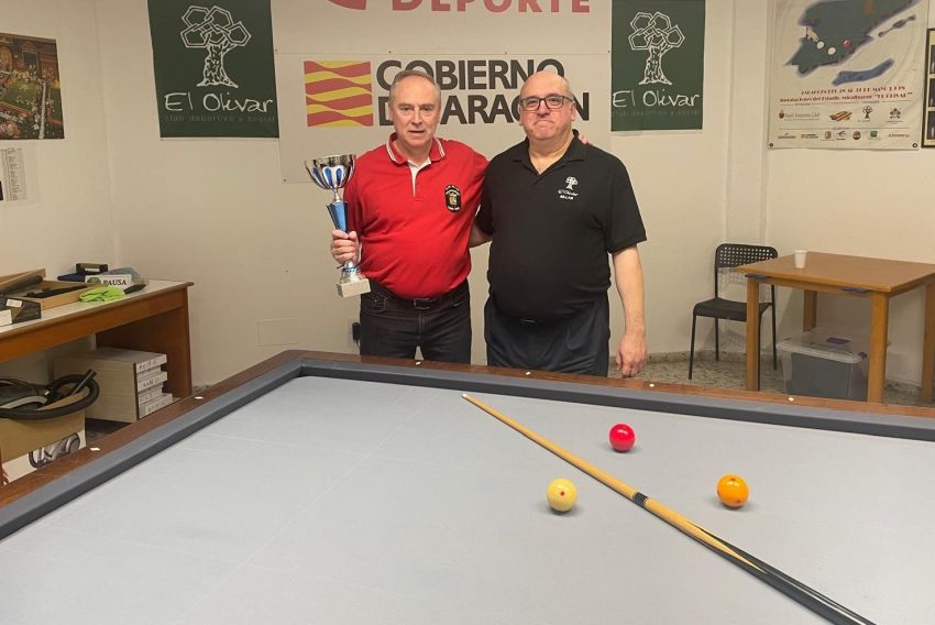 Pedro Flores, del Casino, campeón de Aragón de tres bandas