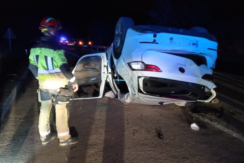 Un herido en un accidente de tráfico entre Híjar y La Puebla