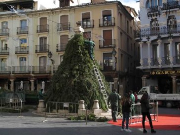 Instalado el árbol de Navidad de la plaza del Torico