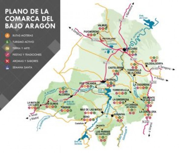 El Área de Turismo de la Comarca del Bajo Aragón diseña un mantel para restaurantes y bares