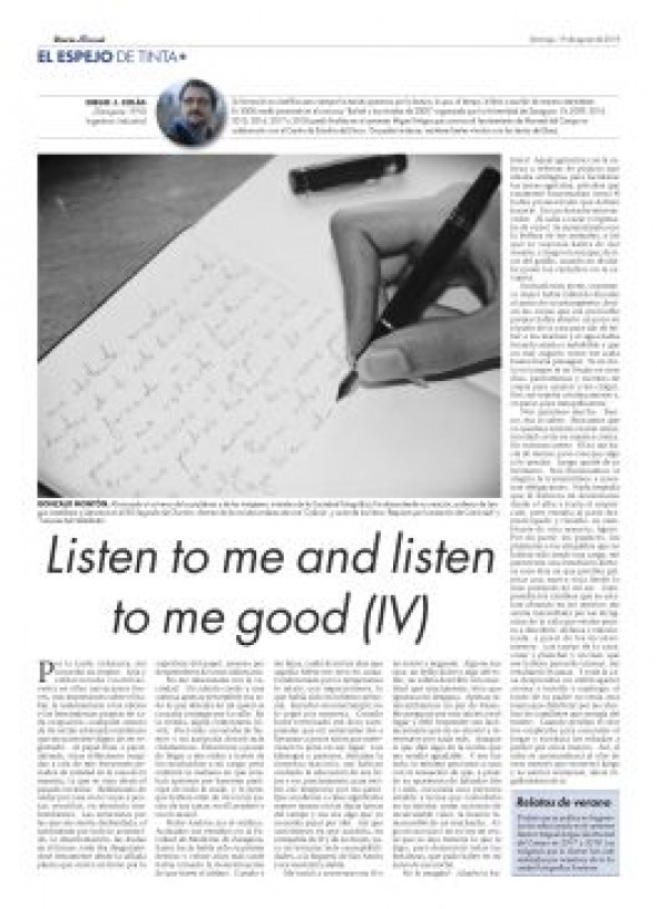 El Espejo de Tinta, los relatos del verano de DIARIO DE TERUEL. Listen to me and listen to me good (IV), de Diego J. Colás