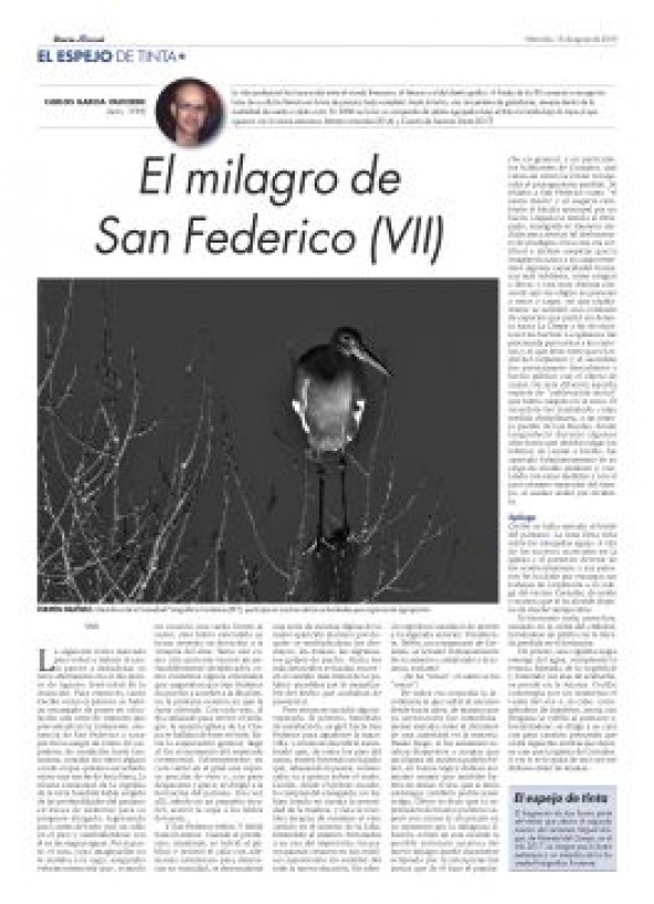 El Espejo de Tinta, los relatos del verano de DIARIO DE TERUEL. El milagro de San Federico (VII), de Carlos García Valverde