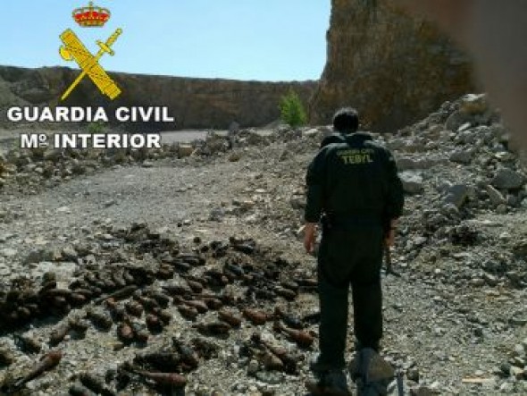 La Guardia Civil atendió 94 incidencias y destruyó 139 artefactos explosivos durante el año 2018 en la provincia de Teruel