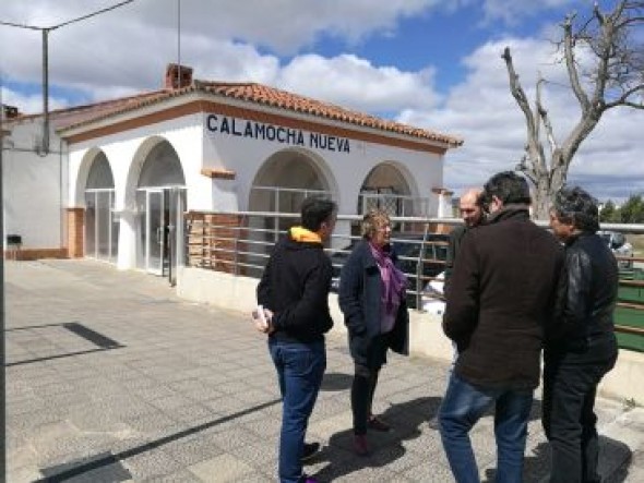 Unidas Podemos defiende en Calamocha el corredor ferroviario