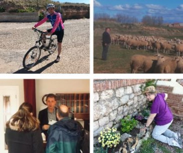 Así han pasado el día los cabeza de lista al Congreso por Teruel: bicicleta, ganadería, trabajo en su hotel y jardinería