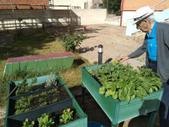 Los mayores de Cedrillas utilizan el jardín para la estimulación