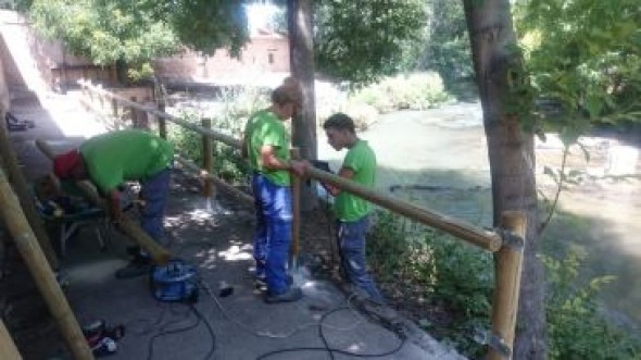 El segundo taller de empleo amplía la restauración del paseo fluvial del río Jiloca en Calamocha