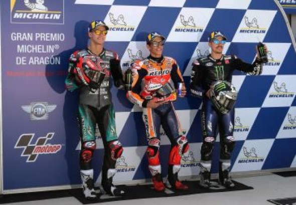 Marc Márquez sentencia de forma contundente en Alcañiz su novena pole de la temporada