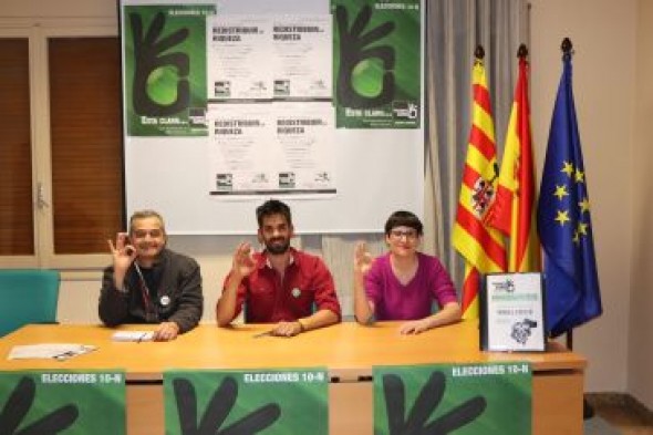 Recortes Cero-Los Verdes pide el voto por Teruel Existe y renuncia a su candidatura en la provincia