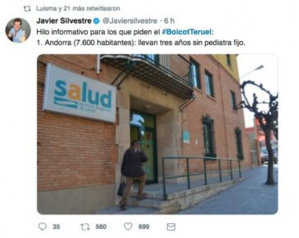 Una etiqueta que llama al boicot convierte en tendencia a Teruel en Twitter