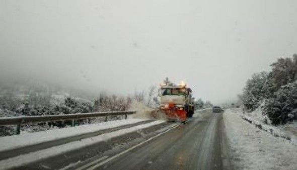 Más de 40 carreteras de la provincia de Teruel requieren uso de cadenas para circular