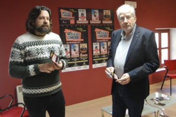 Beatriz Rico, Edu Soto y los ‘oregoneses’ Marisol Aznar y Jorge Asín, en el Mes de la Comedia de Alcañiz