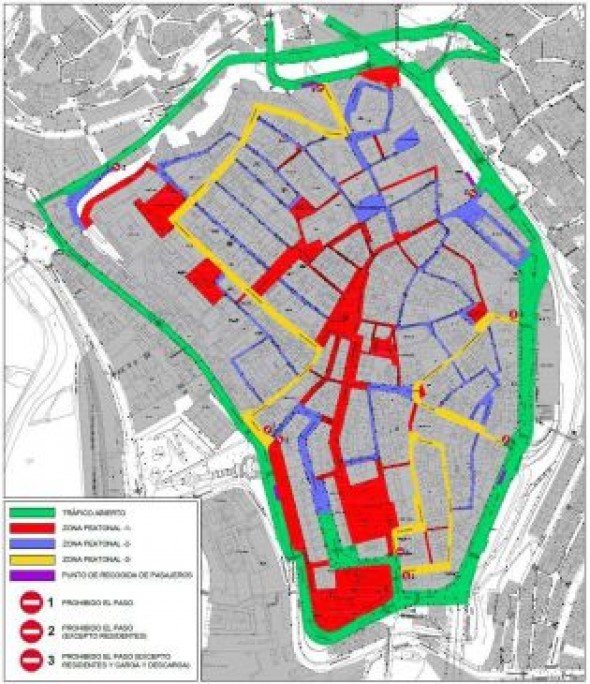 Tres zonas peatonales facilitarán la movilidad en el Centro Histórico de Teruel
