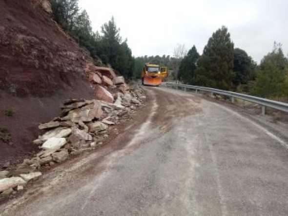 La DPT establece un dispositivo especial para arreglar desprendimientos en medio centenar de carreteras