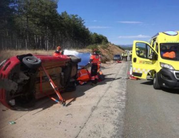 Una persona herida grave en un accidente en la A23 a la altura de San Agustín