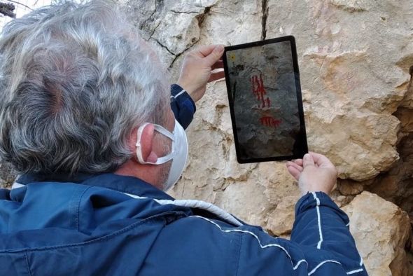 Realidad aumentada para ver los trazos rupestres del Parque del Río Martín
