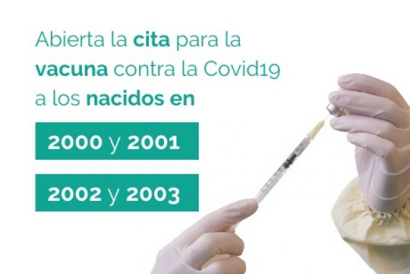 Abierta la citación de vacuna para los aragoneses de 18 a 21 años y de 30 y 31 años