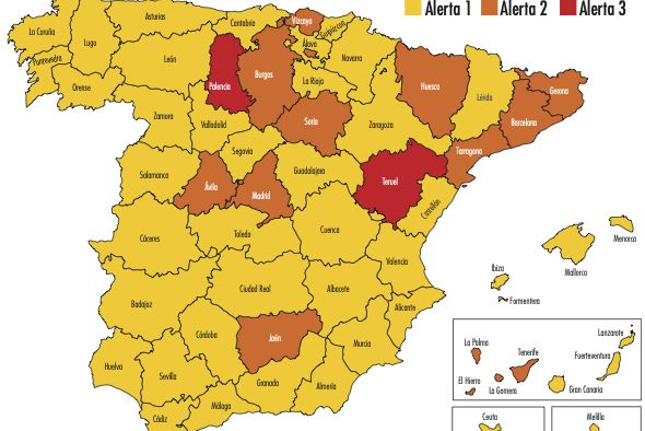 Teruel y Palencia son las dos únicas provincias que presentan riesgo alto por covid