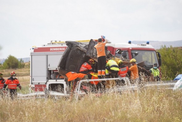 Un herido grave en un accidente en la autovía Mudéjar a la altura de Valdecebro