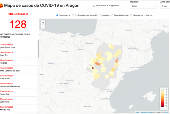 Teruel comunica 9 positivos repartidos en Calanda, Monreal, Calamocha, Alcorisa y Alcañiz