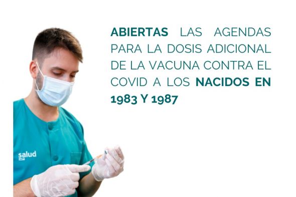 Abiertas las citas de la dosis de refuerzo contra el covid-19 para los nacidos entre 1983 y 1987