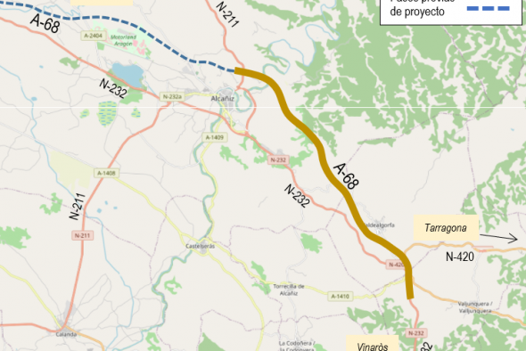 El Mitma formaliza el contrato de redacción del proyecto del tramo Ventas de Valdealgorfa-Alcañiz de la A-68