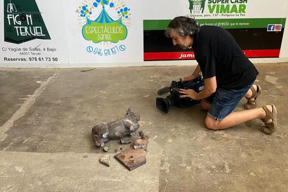 El Torico será reparado en una semana tras haber sido derribado del pedestal