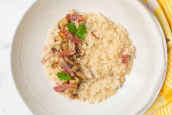 Risotto de jamón con champiñones: ¿Qué ingredientes necesitas para hacer esta receta?