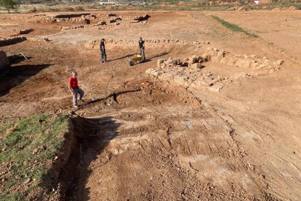 Los restos de muros de época romana del yacimiento Los Pagos II de Lechago no serán derruidos