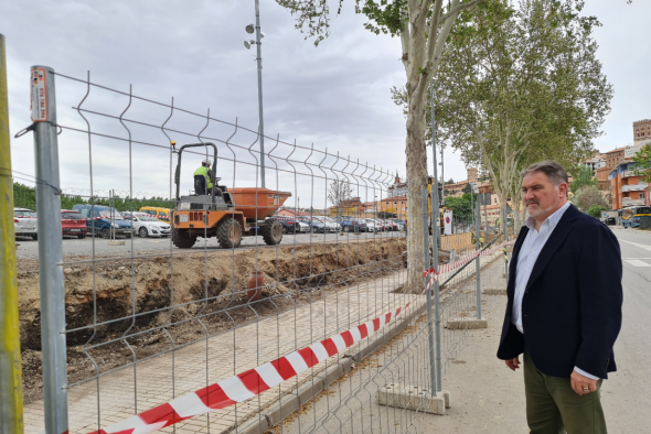 Comienzan las obras de renovación del muro del aparcamiento de Adif en Teruel