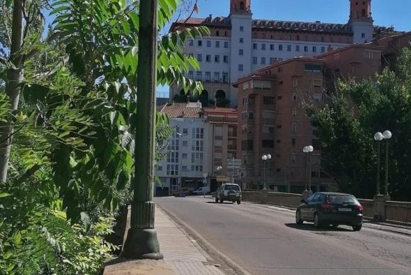 El carril de salida de Teruel por el puente de la Equivocación se corta a partir del lunes por el comienzo de las obras