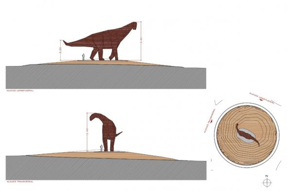 El proyecto de obras e instalación de la escultura de un Turiasaurius en la rotonda de entrada a Teruel costará 200.000 euros