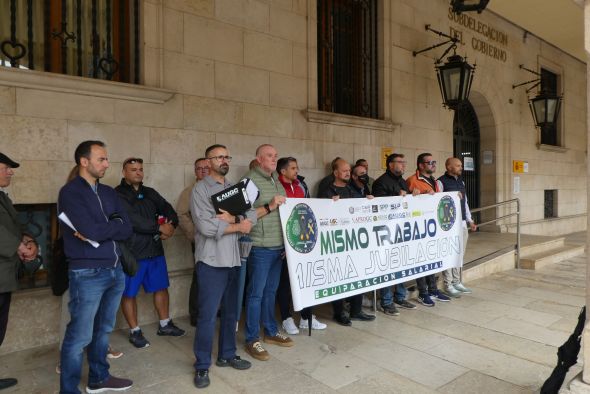 Agentes de la Policía Nacional y de la Guardia Civil reclaman en Teruel la equiparación salarial