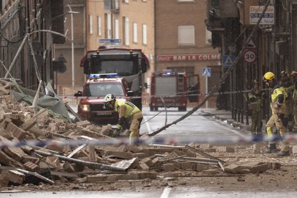 Una diligente evacuación evita una tragedia tras derrumbarse un edificio de cinco plantas en Teruel