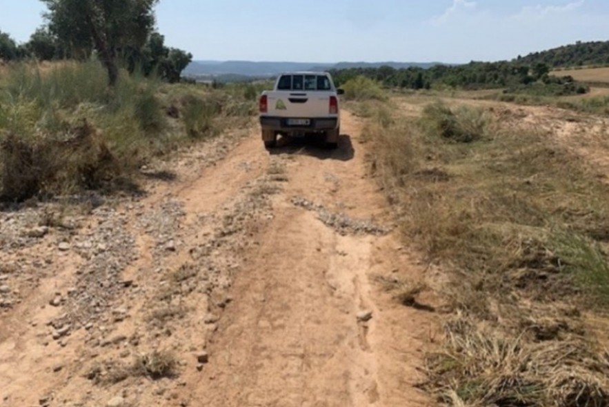 Comienza a ejecutarse un plan de arreglo de caminos por las afecciones tras la tormenta de hace dos semanas en Alcañiz con apoyo de la DPT