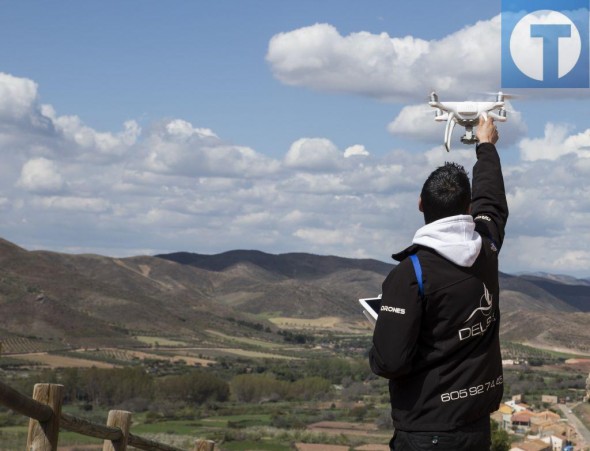 La empresa de drones Delsat ya opera  en el aeropuerto de Teruel