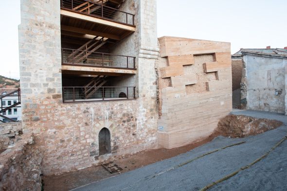 Concluye la intervención en  una de las partes más antiguas  de la muralla de Teruel del siglo XII