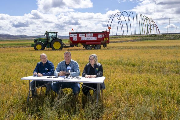 Las organizaciones agrarias UPA y UAGA reclaman al Gobierno de Aragón ayudas directas para hacer frente a los daños de la sequía