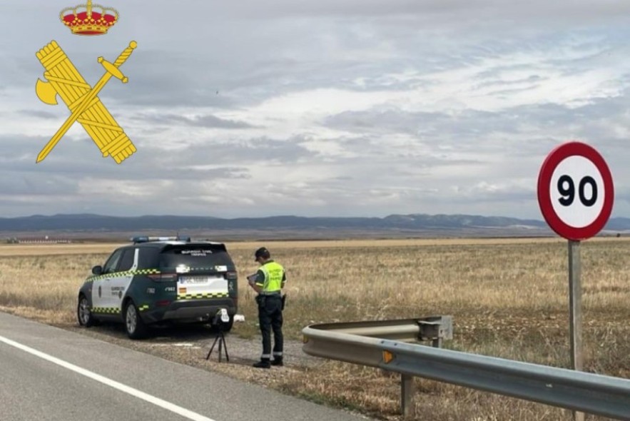 La Guardia Civil de Teruel intercepta a un vehículo cuyo conductor circulaba con un gran exceso de velocidad