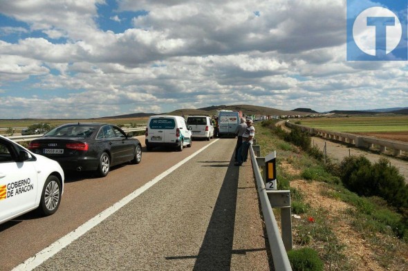 Un accidente a la altura de Singra corta la A-23 en sentido Teruel