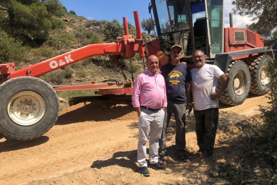 La DPT plantea soluciones a los problemas que causan las riadas en los caminos rurales de La Ginebrosa y Las Parras de Castellote