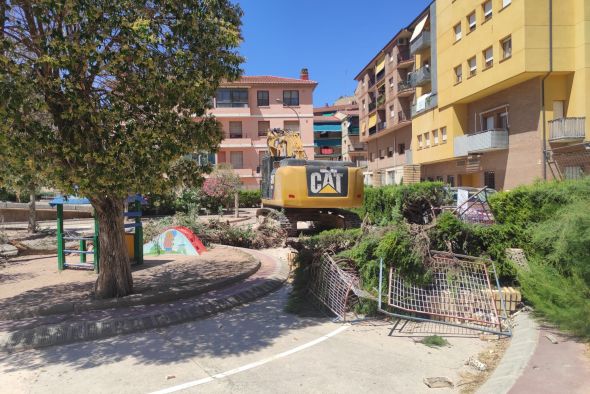 Las obras del parque de la avenida Aragón de Alcañiz se reanudan este miércoles