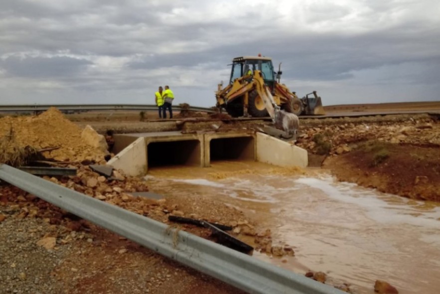 El pabellón de Báguena tuvo que ser desalojado a causa de la tormenta