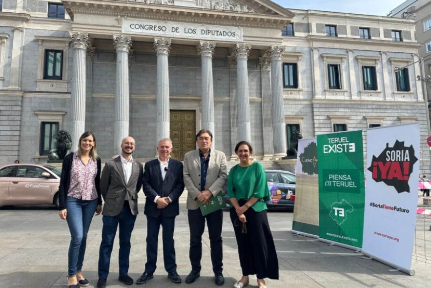 Teruel Existe acude junto a Cuenca Ahora y Soria ¡YA! a Madrid a denunciar que se comparen sus ayudas al funcionamiento con la financiación que se negocia para Cataluña